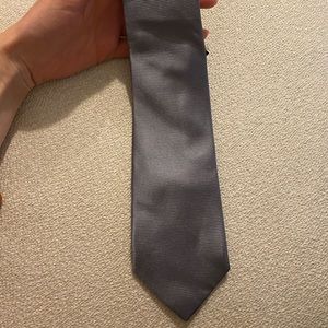 YSL 100% silk gray tie